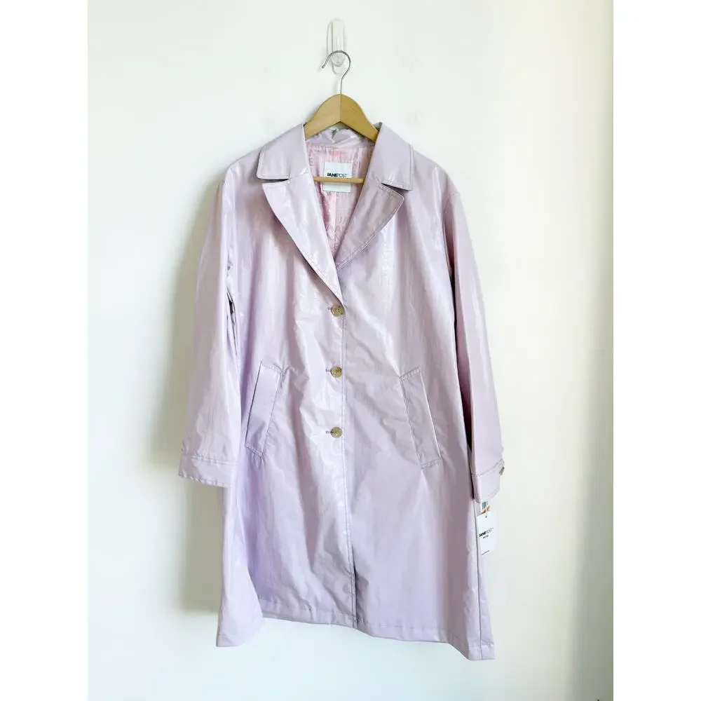 NWT Jane Post Raincoat Pink Light Slicker in Blush Pink Medium - Picture 3 of 6